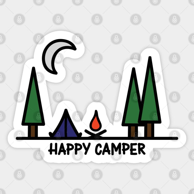 Happy camper Sticker by hoddynoddy